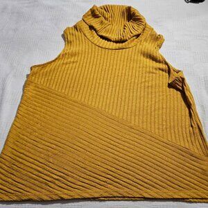 Women’s Time & Tru Sleeveless Turtleneck, Lightweight Sweater Yellow XXL ( 20)